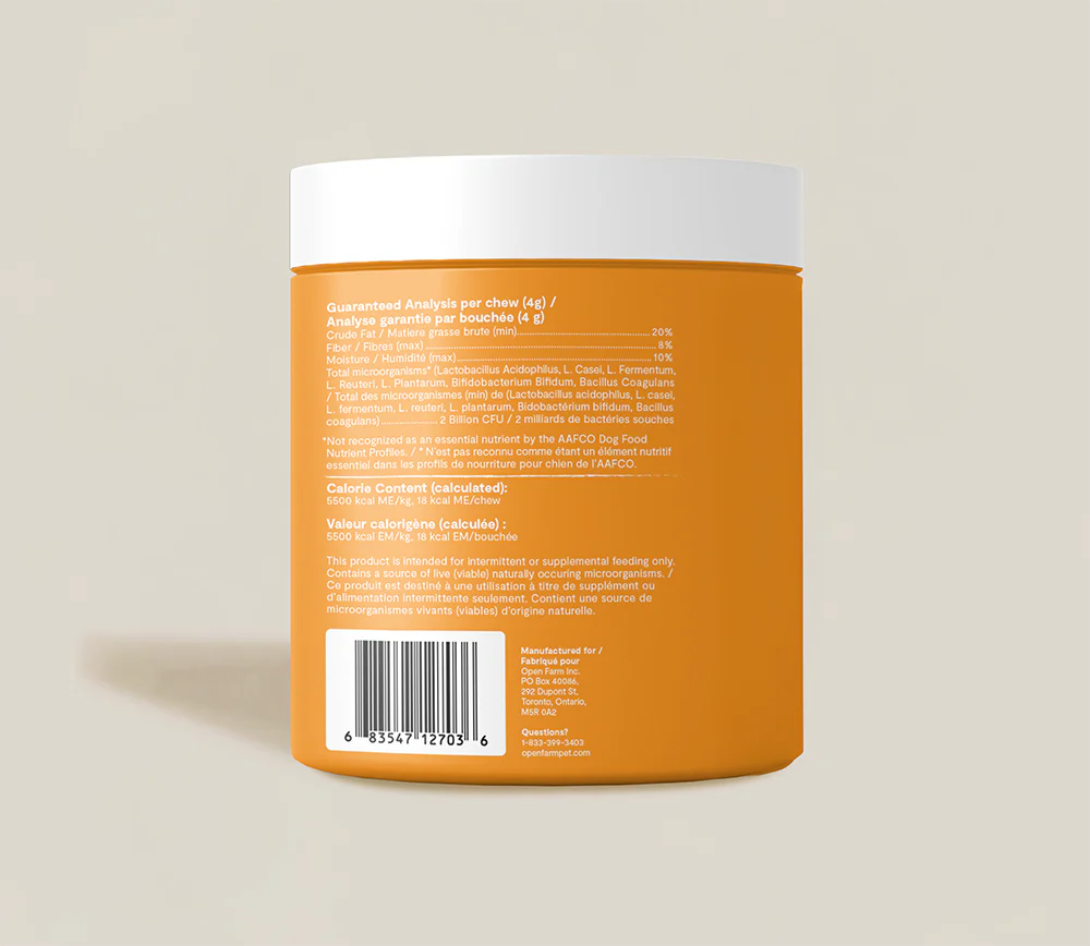 Open Farm Dog Supplement Probiotic Chews 90ct