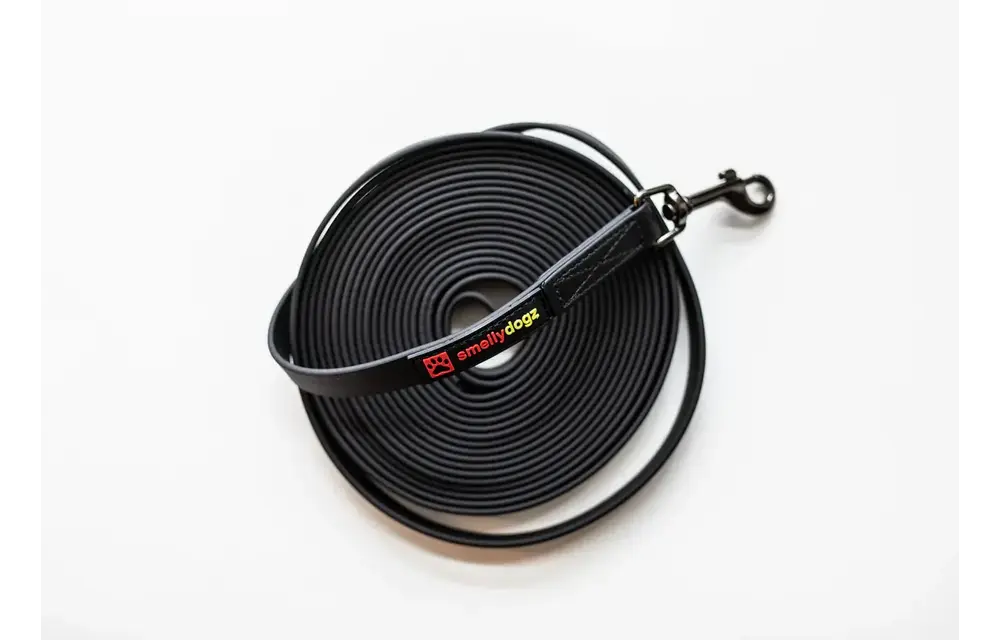 Smellydogz Long Line Lead Black 0.63" 20'