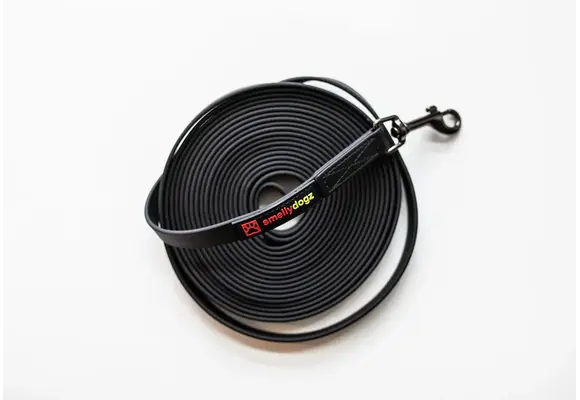 Smellydogz Long Line Lead Black 0.63" 20'