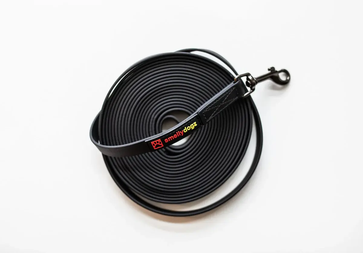 Smellydogz Long Line Lead Black 0.63" 20'