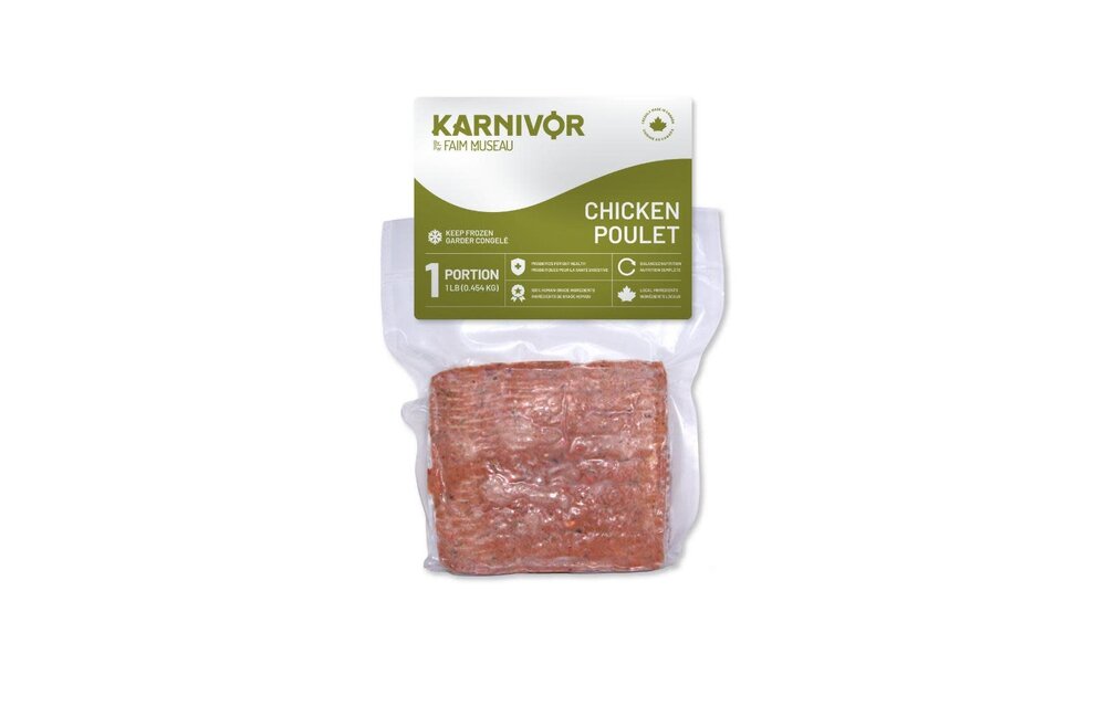 Faim Museau Karnivor Raw Dog Food Chicken Single 454g