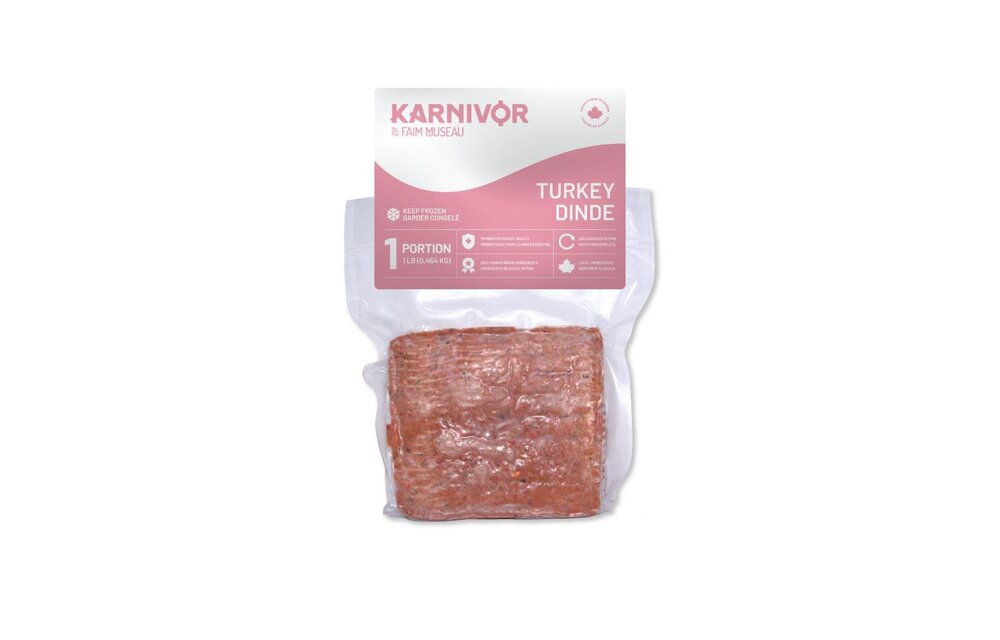 Faim Museau Karnivor Raw Dog Food Turkey Single 454g
