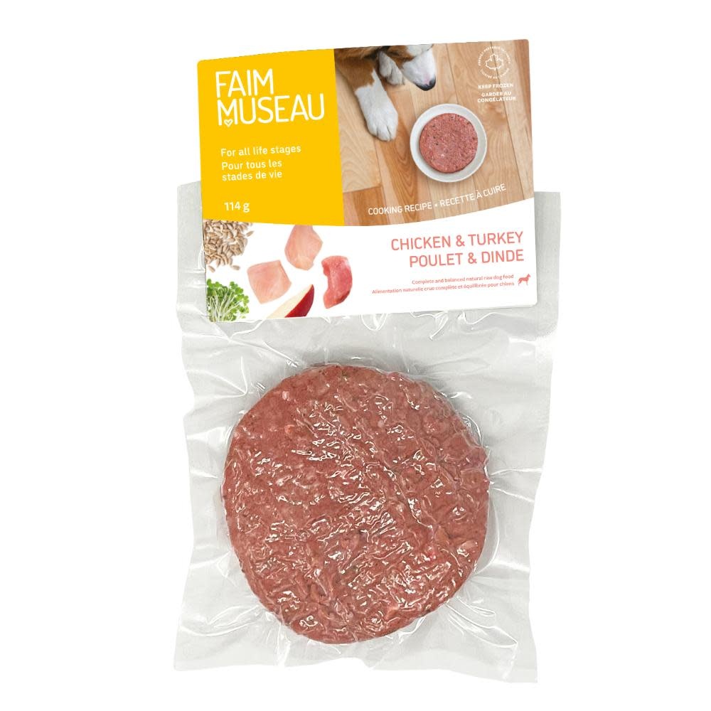 Faim Museau Raw Dog Food Chicken & Turkey-Cook 114g