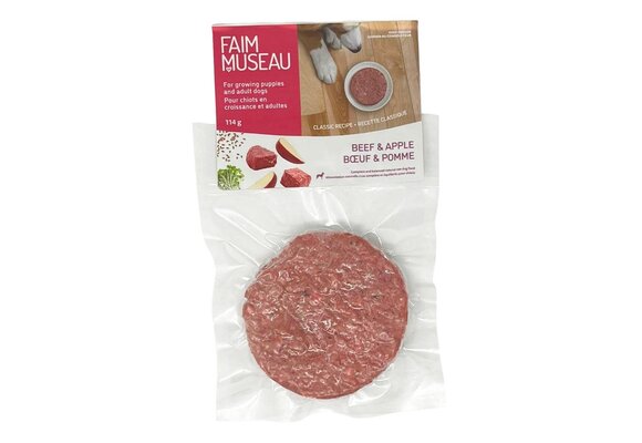 Faim Museau Raw Dog Food Classic Beef & Apple 114g