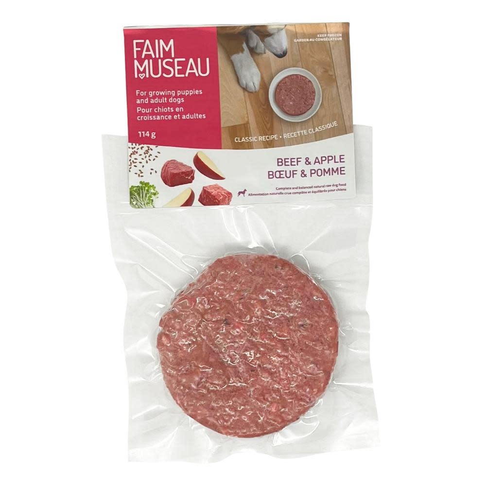 Faim Museau Raw Dog Food Classic Beef & Apple 114g