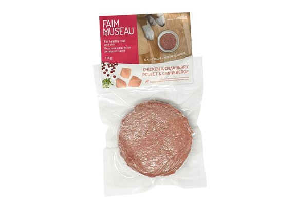 Faim Museau Raw Dog Food Classic Chicken & Cranberry 114g
