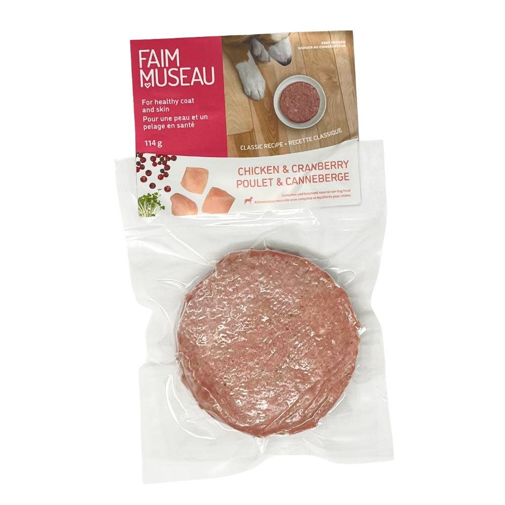 Faim Museau Raw Dog Food Classic Chicken & Cranberry 114g