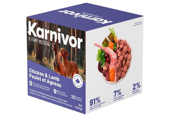 Karnivor Dog Raw Chicken & Lamb Diet 4.54kg