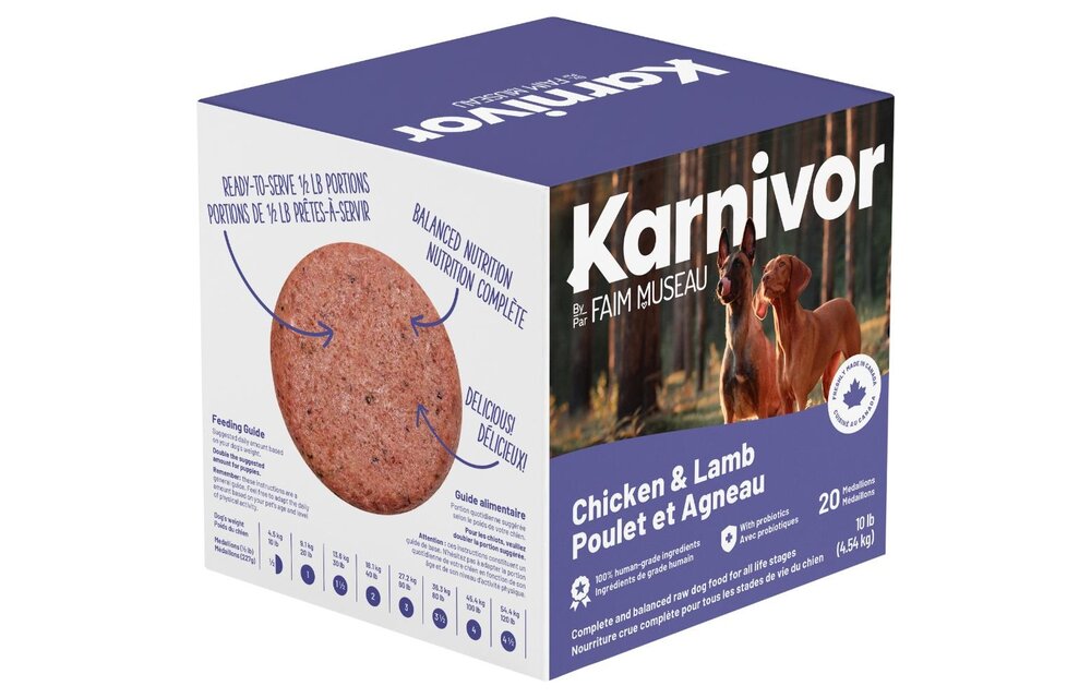 Karnivor Dog Raw Chicken & Lamb Diet 4.54kg