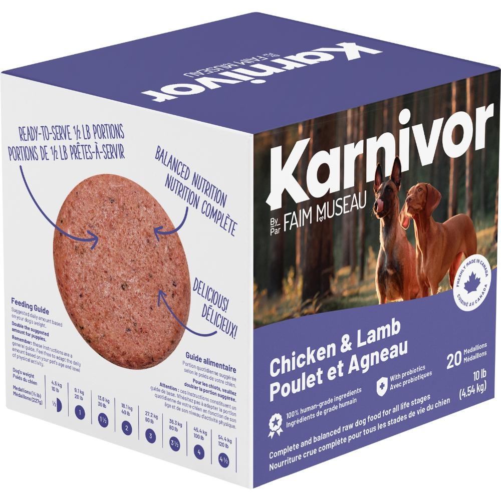 Karnivor Dog Raw Chicken & Lamb Diet 4.54kg