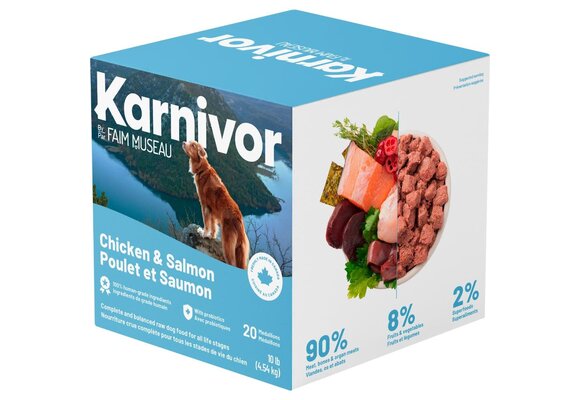 Karnivor Dog Raw Chicken & Salmon Diet 4.54kg