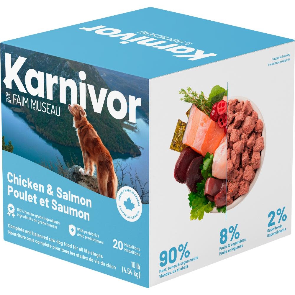 Karnivor Dog Raw Chicken & Salmon Diet 4.54kg