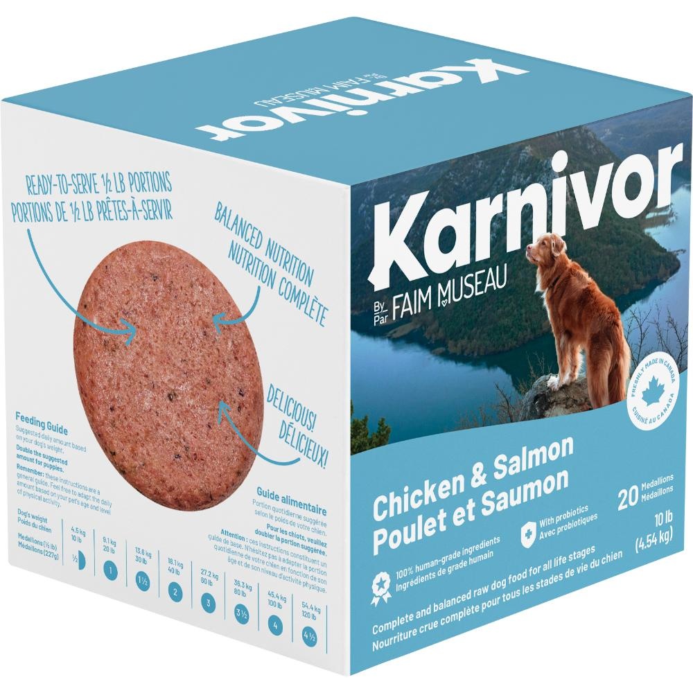 Karnivor Dog Raw Chicken & Salmon Diet 4.54kg