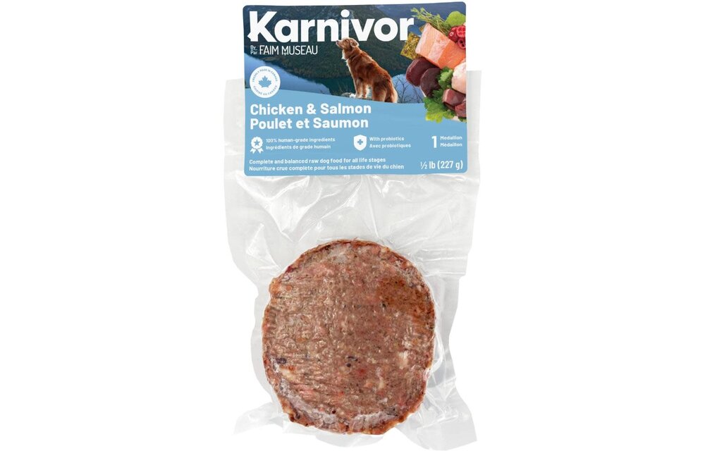 Karnivor Dog Raw Chicken & Salmon Diet Singles 228g