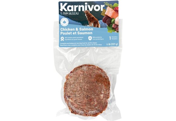 Karnivor Dog Raw Chicken & Salmon Diet Singles 228g