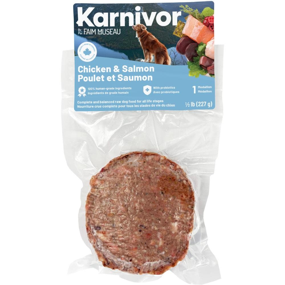Karnivor Dog Raw Chicken & Salmon Diet Singles 228g