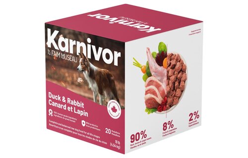 Karnivor Dog Raw Duck & Rabbit Diet 4.54kg