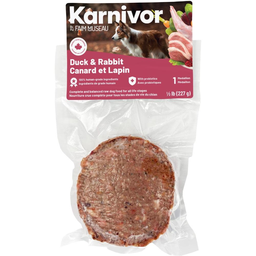 Karnivor Dog Raw Duck & Rabbit Diet Singles 228g