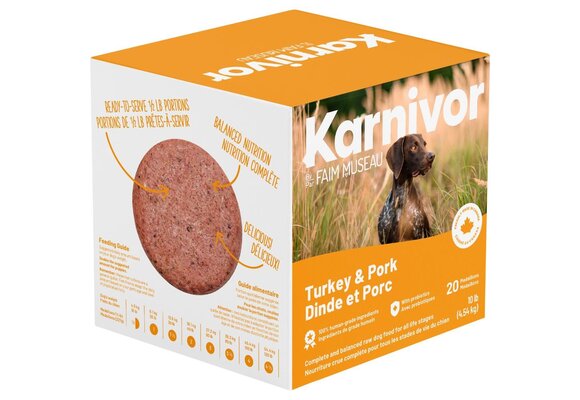 Karnivor Dog Raw Turkey & Pork Diet 4.54kg