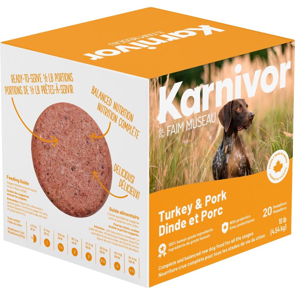 Karnivor Dog Raw Turkey & Pork Diet 4.54kg