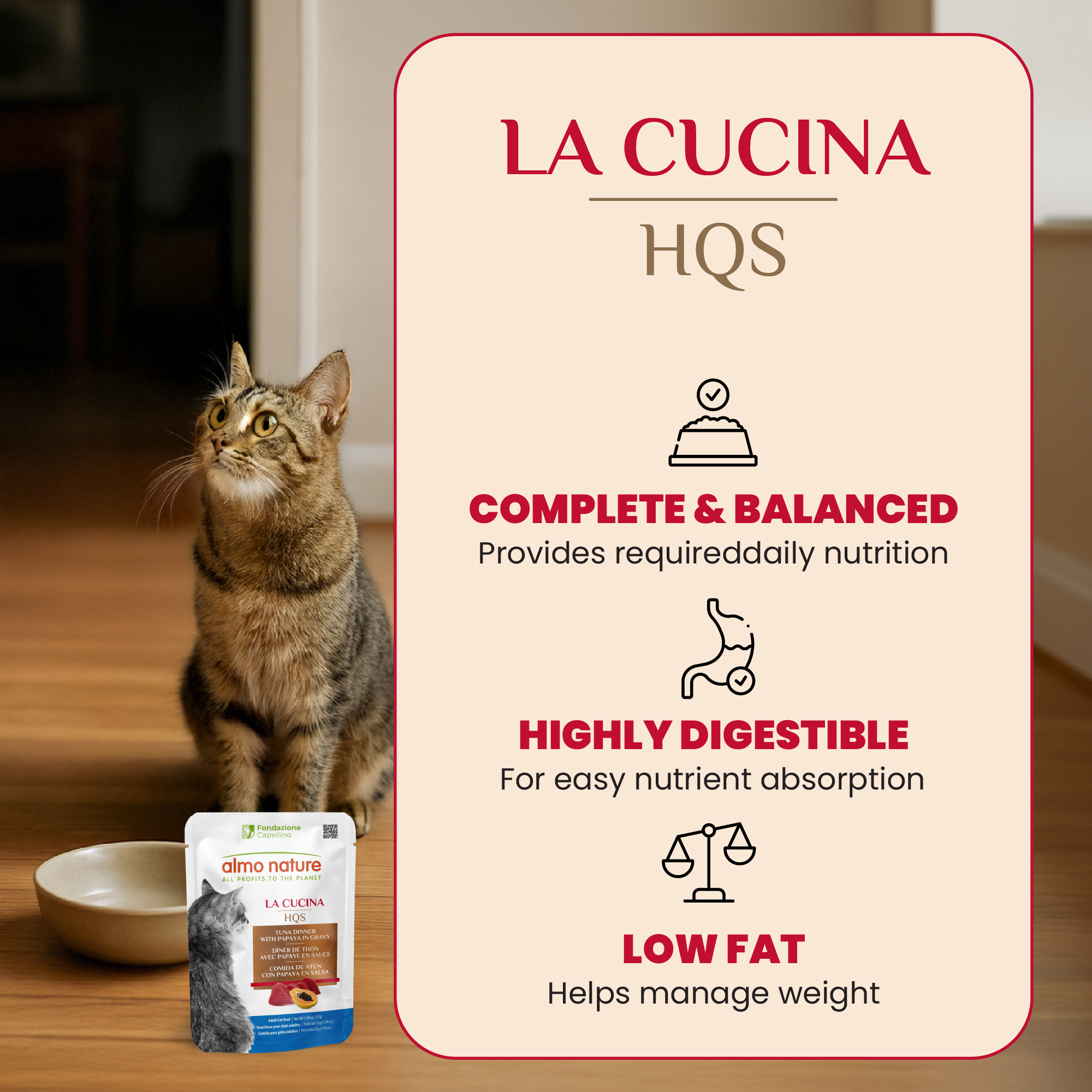 Almo La Cucina Tuna & Papaya 55g Pouch