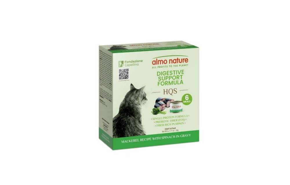 Almo Digestive Mackerel w/Spinach & Gravy Pouches 50g x 6