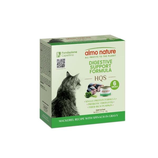 Almo Digestive Mackerel w/Spinach & Gravy Pouches 50g x 6