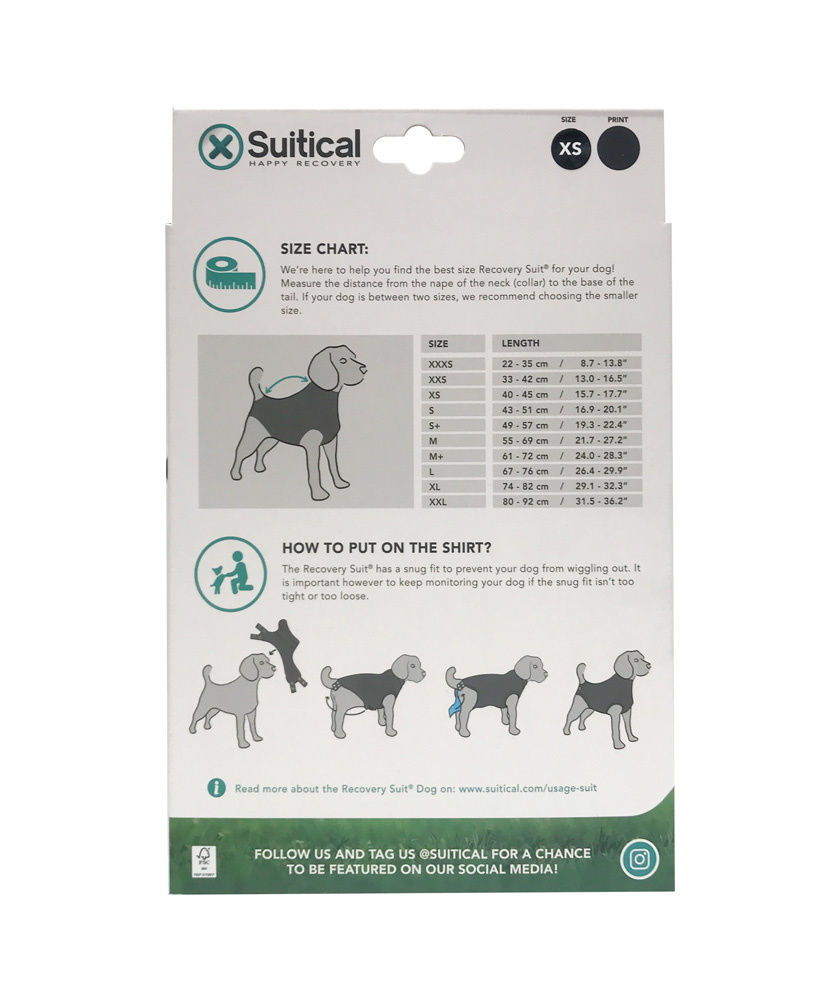 Suitical Recovery Suit - Dog - Black XS