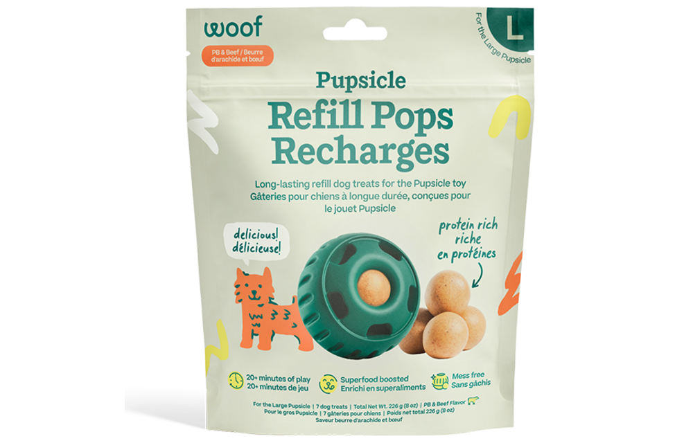 Woof Pet Dog Pupsicle Pops Beef & Peanut Butter Large