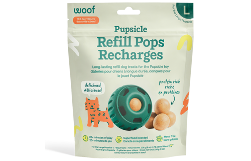 Woof Pet Dog Pupsicle Pops Beef & Peanut Butter Large