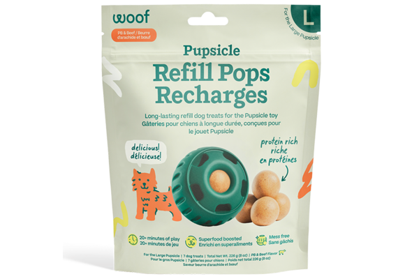 Woof Pet Dog Pupsicle Pops Beef & Peanut Butter Large