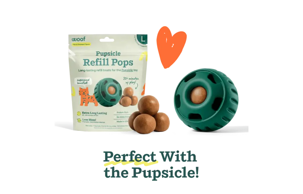 Woof Pet Dog Pupsicle Pops Beef & Peanut Butter Large