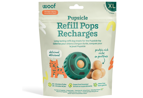 Woof Pet Dog Pupsicle Pops Beef & Peanut Butter XLarge