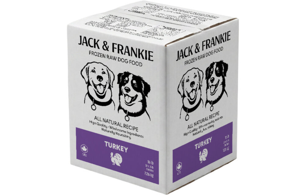 *New*Jack & Frankie Raw Dog Turkey Premium 16lb