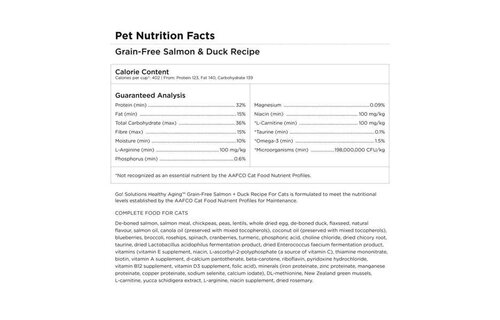 *New*GO! Cat Healthy Aging GF Salmon & Duck 8lb