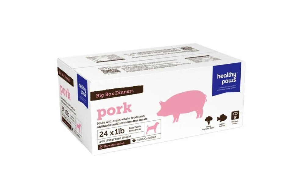 Healthy Paws Big Box Dinner Pork 24 x 1Lb