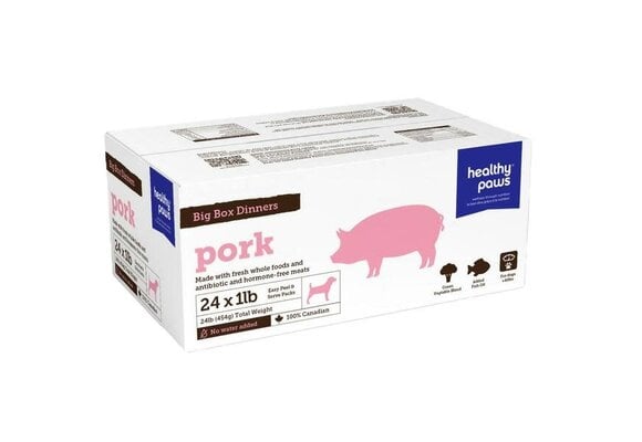 Healthy Paws Big Box Dinner Pork 24 x 1Lb