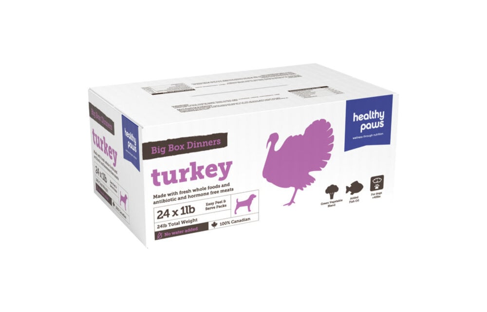 Healthy Paws Big Box Dinner Turkey 24 x 1Lb