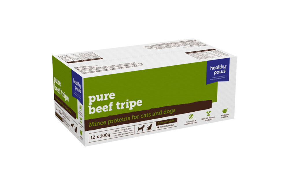 Healthy Paws Pure Minced Beef Tripe 12x100gm