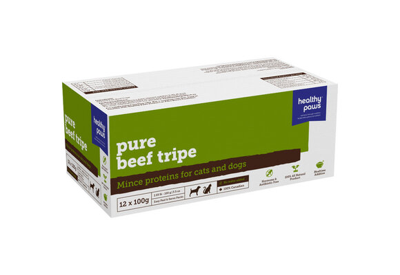 Healthy Paws Pure Minced Beef Tripe 12x100gm