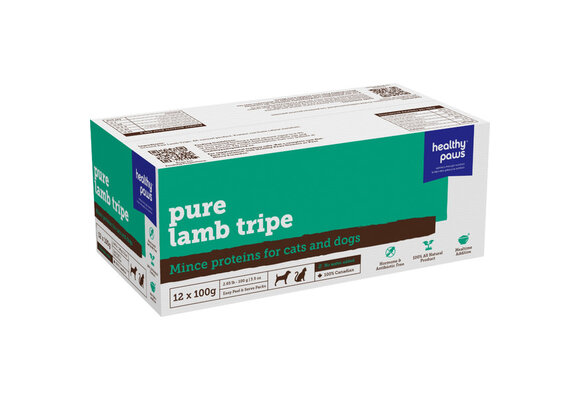 Healthy Paws Pure Minced Lamb Tripe 12x100gm