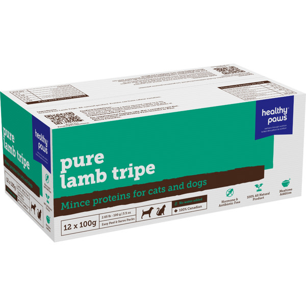 Healthy Paws Pure Minced Lamb Tripe 12x100gm