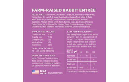 Instinct Cat Fresh Dried Pates Rabbit Entree 3oz