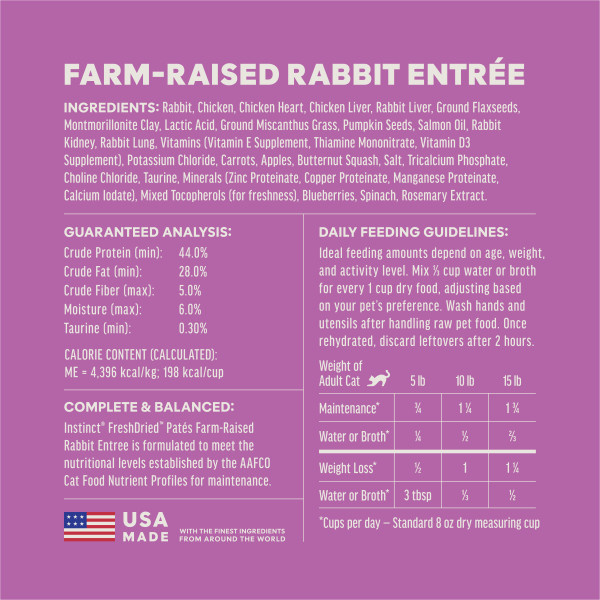Instinct Cat Fresh Dried Pates Rabbit Entree 3oz