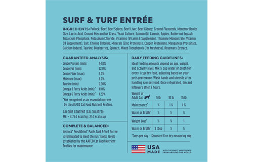 Instinct Cat Fresh Dried Pates Surf & Turf Entree 3oz