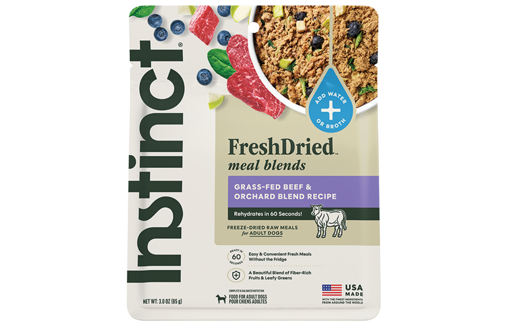 Instinct Dog Fresh Dried Meal Blends Beef & Orchard 3oz