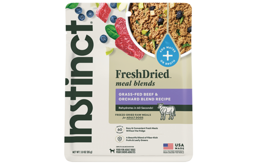 Instinct Dog Fresh Dried Meal Blends Beef & Orchard 3oz