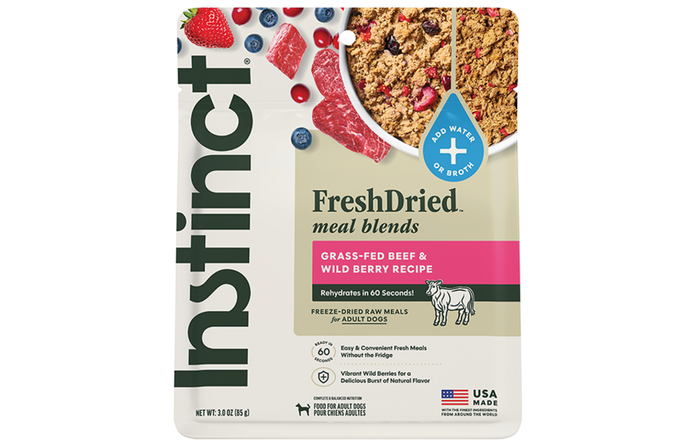 Instinct Dog Fresh Dried Meal Blends Beef & WildBerries 3oz