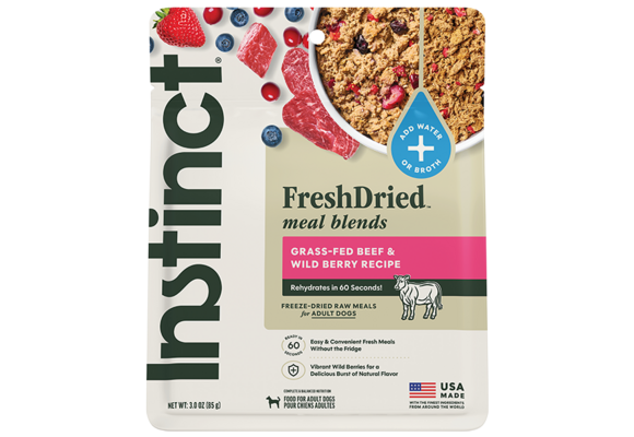 Instinct Dog Fresh Dried Meal Blends Beef & WildBerries 3oz