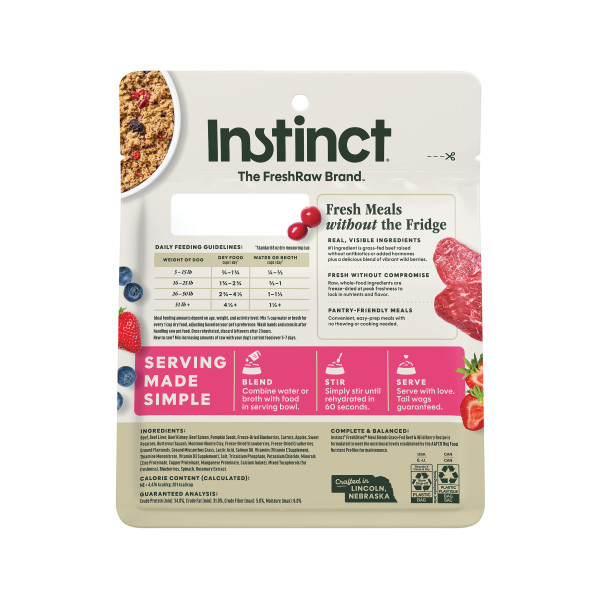 Instinct Dog Fresh Dried Meal Blends Beef & WildBerries 3oz